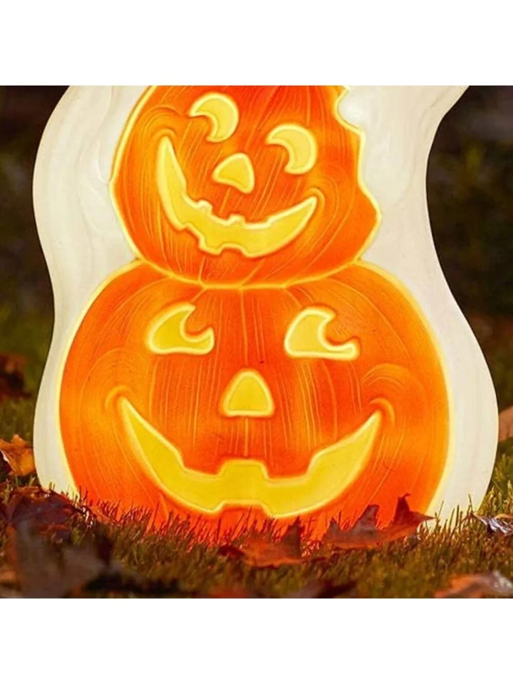 60W Light Up Ghost & Pumpkin Halloween Garden Statue - Outdoor Decor